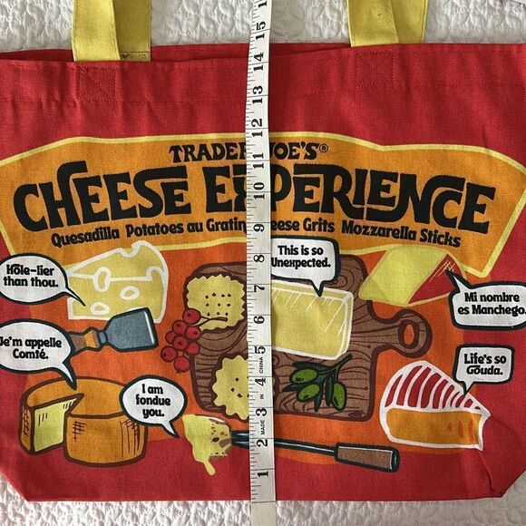 Trader Joe’s Red and Yellow Cheese Adventures Tote Bag Canvas Limited Edition - Picture 5 of 6